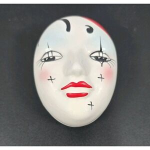 Vintage Ceramic Albert E PriceFace Mask Trinket 1983 Style Mardi Gras